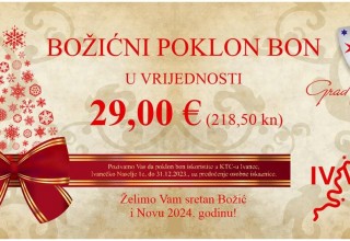 STIŽU BOŽIĆNI POKLON BONOVI GRADA IVANCA ZA NAJSTARIJE SUGRAĐANE Bonove od 29 eura (218,50 kn) primit će čak 1.020 građana