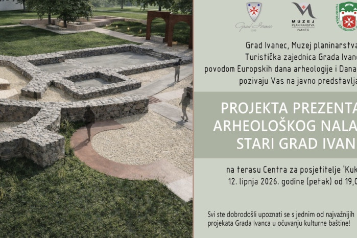PROJEKT PREZENTACIJE ARHEOLOŠKOG NALAZIŠTA STARI GRAD IVANEC Prvo javno predstavljanje u petak, 12. lipnja, na terasi Centra „Kukuljević“