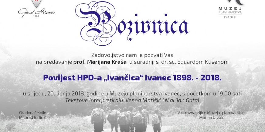 U Muzeju planinarstva predavanje prof. Marijana Kraša Povijest HPD-a Ivančica 1898. – 2018.