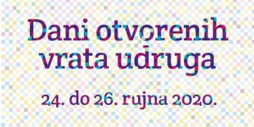Od 24. do 26. rujna Dani otvorenih vrata udruga 2020.