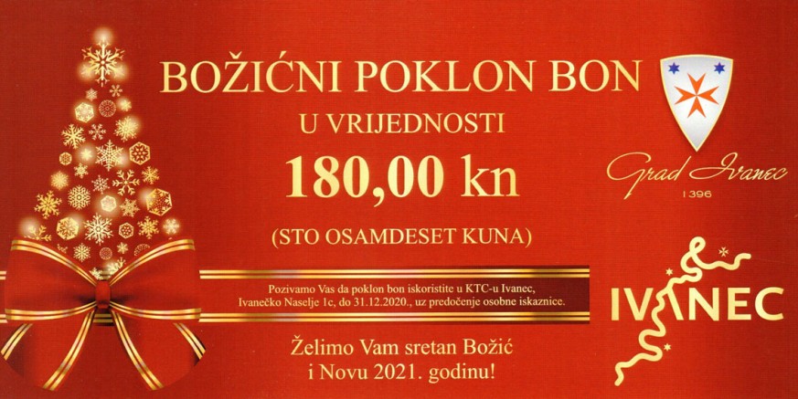 UPUTE ZA NAJSTARIJE SUGRAĐANE Kako i kada realizirati poklon bon Grada Ivanca od 180 kuna?