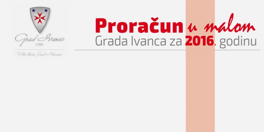 Proračun u malom Grada Ivanca za 2016. godinu